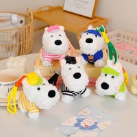 Pendentif en peluche Z Cartoon West Highland White Terrier, adorable chiot, pendentif de sac, porte-clés en peluche, vente en gros, cadeau pour femmes et enfants
