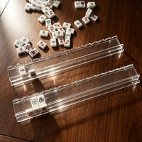 Tile Muse - Jeu de 4 supports de mahjong américains transparents de 20 pouces avec poussoirs, couleur et taille personnalisables, emballage en boîte pour 4 joueurs