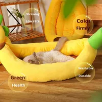 Lit pour chat de type banane, canapé pour animaux de compagnie, coussin doux et confortable, peluche, amovible, lavable, durable, écologique, hiver