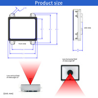Módulo Lector de Códigos de Barras 2D con Cable USB RS232 EMT8620C - Escáner Integrado de Códigos QR 1D para Kiosco