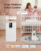 Purificateur d'air Elite à prix de gros, contrôlé par Alexa et Google HomeKit, haute tension pour usage domestique, purificateur d'air 3 en 1