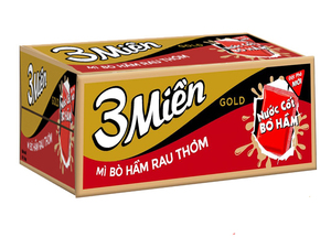 Nouilles instantanées 3Mien saveur bœuf, paquet de 100g, fabrication vietnamienne, série Gold - Product Image 2