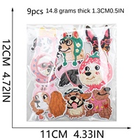 Autocollants en tissu brodés en polyester avec adhésif puissant, motifs chiens mignons (Corgi, Dalmatien), pour étiquettes d'ordinateur, vêtements et sacs