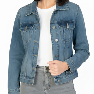 Chaqueta Vaquera Personalizada para Mujer, Jeans Elásticos, 100% Alta Calidad, Chaqueta Vaquera para Mujer al por Mayor - Product Image 1