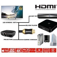 Câble coaxial haute vitesse premium V2.0 18 Gbps 4K 60 Hz Ultra HD HDTV avec connecteurs plaqués or et gaine en PVC pour moniteur