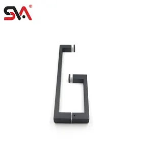 China Glass Door Fitting Wholesale SVA-170A Custom Color Black Gold Stainless Steel Shower Double Side Sliding Glass Door Handle