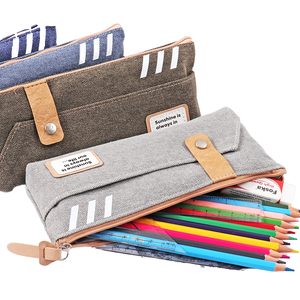 Foska bonne qualité étanche toile matériel papeterie école bureau sac à crayons étui Simple et facile et étui à crayons - Product Image 1