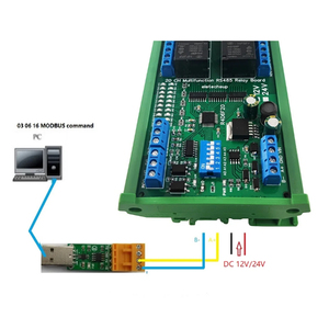 Eletechsu R4D6F20 Placa de Relés Multifunción RS485 de 20 Canales, 2DO 2DI 2AI, Módulo de Expansión PLC IO, Modbus RTU, Voltaje 4-20MA 0-10V A523 - Product Image 4