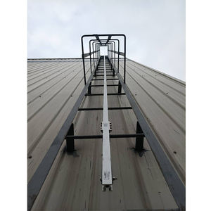 Sistema de riel de seguridad vertical rígido Protección contra caídas para escaleras de pared alta con lanzaderas - Product Image 1