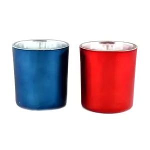 Biểu Tượng Tùy Chỉnh Thủy Tinh Nến Lọ Cho Trang Trí Tùy Chỉnh Electroplated Glass Candle Jar Cobalt Blue Glass Candle Holders