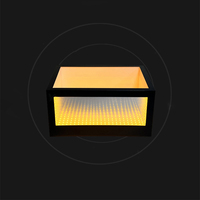 Seau à glace carré en acrylique avec lumière LED RVB colorée, rechargeable, étanche, refroidisseur de bière et de champagne pour les soirées en boîte de nuit