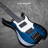 Guitare Basse Électrique Headless de Voyage Pratique Design Léger Original pour Débutants en Musique Fêtes Hommes et Femmes