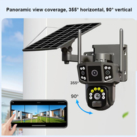Nouveau design 3MP WiFi 4G CCTV caméra de sécurité extérieure suivi automatique PTZ caméra solaire 4g carte sim