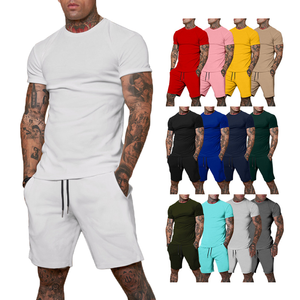 Ropa <span class=keywords><strong>de</strong></span> <span class=keywords><strong>gimnasia</strong></span> <span class=keywords><strong>de</strong></span> verano personalizada 2025 <span class=keywords><strong>para</strong></span> hombre, conjunto corto informal <span class=keywords><strong>de</strong></span> dos piezas <span class=keywords><strong>para</strong></span> salón y entrenamiento, ropa deportiva - Product Image 1