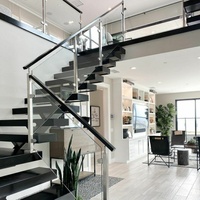 Colonne de balustrade en tube carré en acier inoxydable 304 certifiée, design moderne, pour garde-corps en verre sans cadre, pour balcon en verre trempé