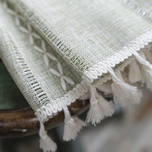 Bubaba Style campagnard vert chambre <span class=keywords><strong>rideau</strong></span> <span class=keywords><strong>baie</strong></span> vitrée rayé rideaux brodés - Product Image 4