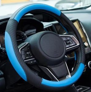 Housse de volant de voiture de <span class=keywords><strong>sport</strong></span> de luxe de 38cm de diamètre en cuir et caoutchouc Logo personnalisé et modèle universel populaire - Product Image 3