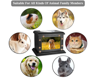 Urne funéraire de luxe artisanale en bois massif écologique pour chiens/chats avec cadre photo intégré – Souvenir commémoratif minimaliste - Product Image 6