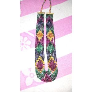 Collar de Perlas Redondas Facetadas de Zafiro Natural de 7 Hilos, Exclusivo y de Primera Calidad, de 3 mm a 4,5 mm, Certificado por Terceros - Product Image 1