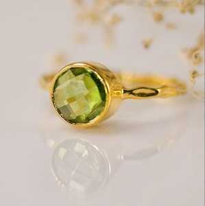 แหวนเพชรธรรมชาติทรงกลม92.5เงินสเตอร์ลิงสีทองขัดเงาเครื่องประดับอัญมณีสำหรับคนเกิด - Product Image 5