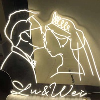 Décoration murale Décoration de fête d'anniversaire Décoration de mariage Enseigne lumineuse personnalisée Mr et Mrs Enseigne lumineuse à LED