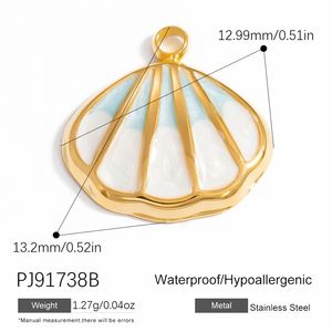 จี้ห้อยรูปหยดน้ำมันทำมือสุดหรูหรา ดีไซน์เก๋ไก๋ ชุบทอง 18K บนสแตนเลสสตีล  เครื่องประดับแฟชั่น - Product Image 3