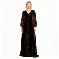Nouvelle Robe Longue de Luxe en Velours Jacquard Grande Taille à Motifs Floraux, Modèle 2026, Disponible en Plusieurs Couleurs, pour Femme