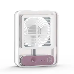 En çok satan su hava soğutma fanı Mini sprey soğutucu Fan gece işık su sisi ile spreyli Fan