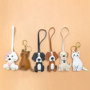 Pendentif en cuir PU pour chien Border Collie avec longue sangle, porte-clés pour chiot, chien <span class=keywords><strong>Bichon</strong></span>, <span class=keywords><strong>Labrador</strong></span> Retriever pour breloques de sac - Product Image 3