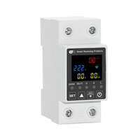 Protecteur intelligent WiFi à réenclenchement automatique 63A 230V AC, disjoncteur intelligent avec compteur d'énergie, protection contre les surtensions/sous-tensions