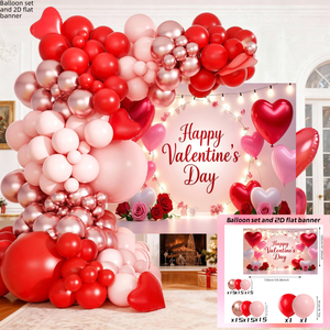 Nuovo Kit Arco di Palloncini in Lattice a Forma di Cuore Rosso e Rosa da 93 Pezzi, Decorazioni per San Valentino, Anniversari di Matrimonio e Feste - Product Image 4