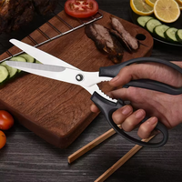 Ciseaux de cuisine multi-usages, ciseaux à viande en acier inoxydable pour barbecue avec casse-noix et ouvre-bouteille