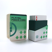 Boîte cadeau inclinée à double étage personnalisée pour cartes à jouer avec logo sur mesure, jeu de poker en papier noir