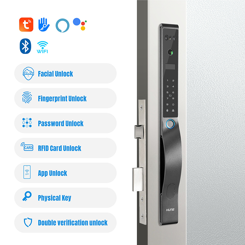 HUNE Fashion Smart Lock UKCA NB-IoT 3D Face ID Camera OEM Door Lock Auto-lock Touchscreen and LoRa Custom for Commercial Resort · image 2