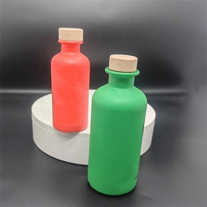 Lujo vacío Round100 200 300ml botella de vidrio bebida para aceite licor jugo vino <span class=keywords><strong>Vodka</strong></span> con Corchos de Bambú - Product Image 1