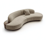 Modernes Weißes Konvertierbares Polstersofa-Set Geschwungenes 3-Sitzer Stoffsofa für Apartment, Hotel & Villa Wohnzimmer