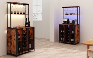 Meubles Boho sur mesure-Armoire de cave à vin <span class=keywords><strong>en</strong></span> <span class=keywords><strong>bois</strong></span> haute pour salon Angolo <span class=keywords><strong>Bar</strong></span> & Table haute <span class=keywords><strong>d</strong></span>'<span class=keywords><strong>angle</strong></span> pour maison - Product Image 3