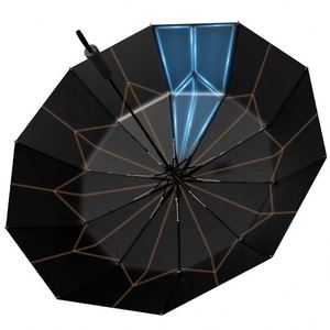 Parapluie pliant entièrement automatique à double ouverture, avec mémoire de forme, pour adultes professionnels, en tissu résistant, vente en gros directe usine, impression possible - Product Image 4