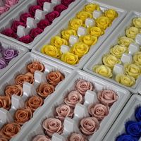 Vente en gros de fleurs conservées aux couleurs décoratives personnalisées, tête de rose éternelle, roses conservées pour toujours