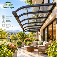 Auvent de terrasse robuste en aluminium avec toit incurvé, abri anti-pluie pour villa privée, allée, jardin, passage piétonnier