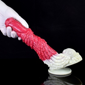 Huge Animal <b>Dildo</b> Color Silicone Penis with Suction Cup Fantasy <b>Dildo</b> Masturbation Anal Knot Toy - Product Image 4