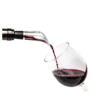 Borracha de silicone derramador de vinho, conjunto de bico derramador aerador de vinho para vinho tinto