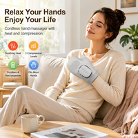 Draadloze 3D-luchtcompressie vibratie warme kompres elektrische handmassager met aangepaste logo voor vinger- en handpalmrelaxatie