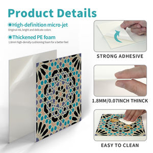 Panneau mural auto-adhésif en <span class=keywords><strong>PVC</strong></span> écologique, imperméable, motif floral moderne, pour crédence <span class=keywords><strong>de</strong></span> cuisine et <span class=keywords><strong>salle</strong></span> <span class=keywords><strong>de</strong></span> <span class=keywords><strong>bain</strong></span>, vente en gros - Product Image 3