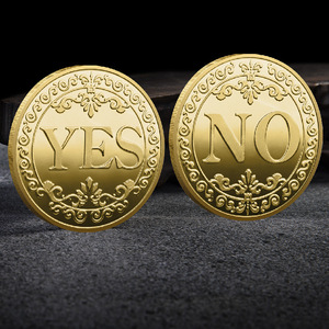 YES or NO <strong>Decision</strong> <strong>Coins</strong> Metal Engraved Gold/Silver Plated Customized Metal Souvenir <strong>Coin</strong> - Product Image 3