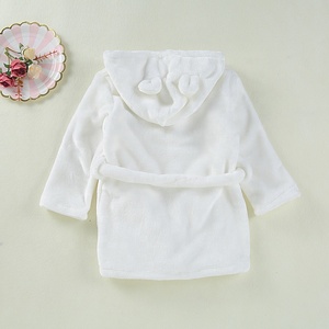 2018 Polyester Fleece White Rabbit Baby <strong>Kids</strong> Animal Bathrobe Cute Children Bath <strong>Robe</strong> for Boys and Girls - Product Image 3