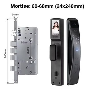 3D Facial Recognition Intelligent Door Lock with Camera <strong>Supports</strong> <strong>Multiple</strong> Unlocking Methods WiFi Network for Wood Door - Product Image 3