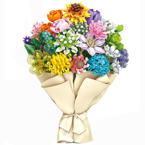 Rosa eterna blocco Bouquet <span class=keywords><strong>Puzzle</strong></span> assemblato fiore giocattolo di san valentino compleanno regalo di costruzione blocco fiore - Product Image 2