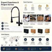 Robinet de cuisine à eau chaude/froide avec mitigeur 3/4/5 voies et 2 poignées, cartouche en céramique, pour usage en cuisine – Échantillon direct usine