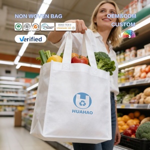 Huahao Bolsas Mode-Fabrik Großhandel Kundenspezifischer Druck Vliesstoff Wiederverwendbare Faltbare Öko-Einkaufstasche - Product Image 1